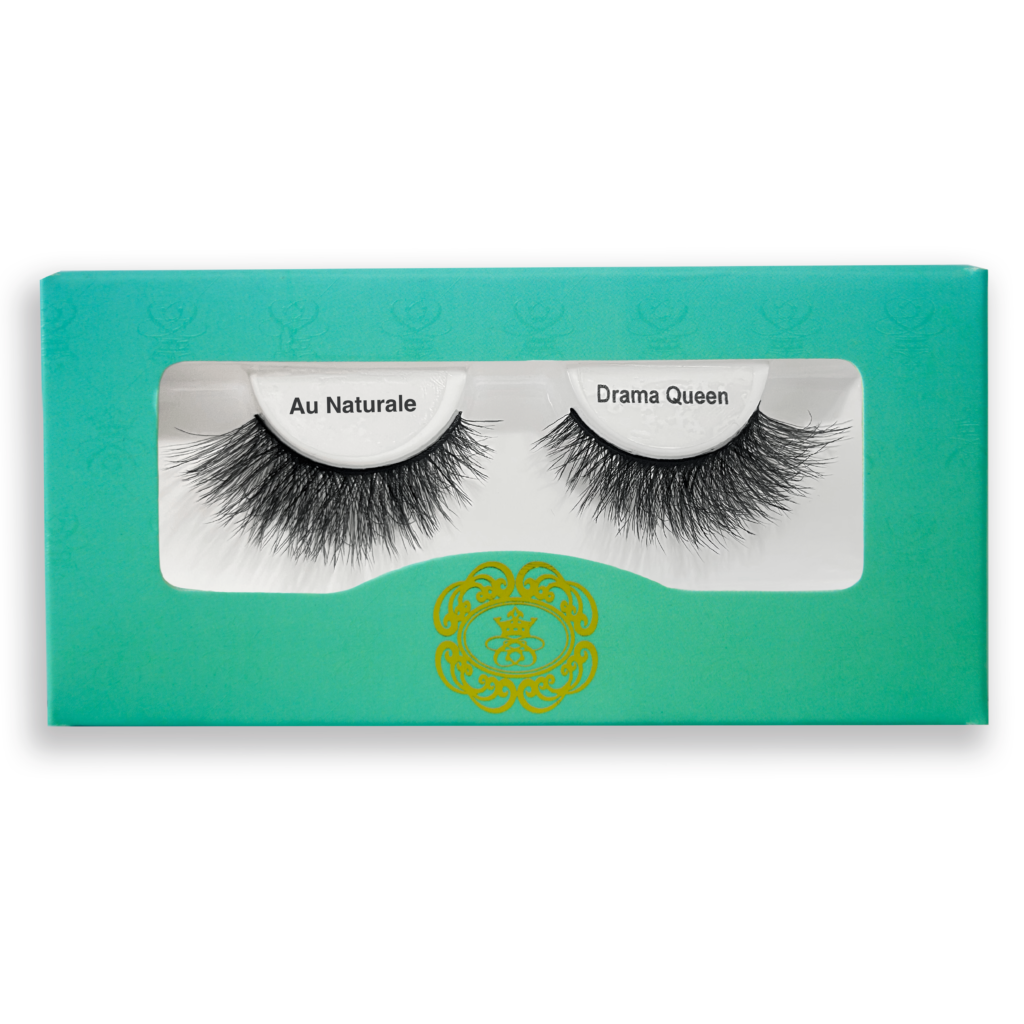 Au Naturale strip eyelash box with a pair of false eyelashes on white isolated background